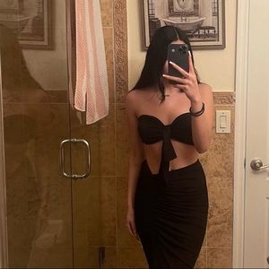 Black Two Piece Skirt Set